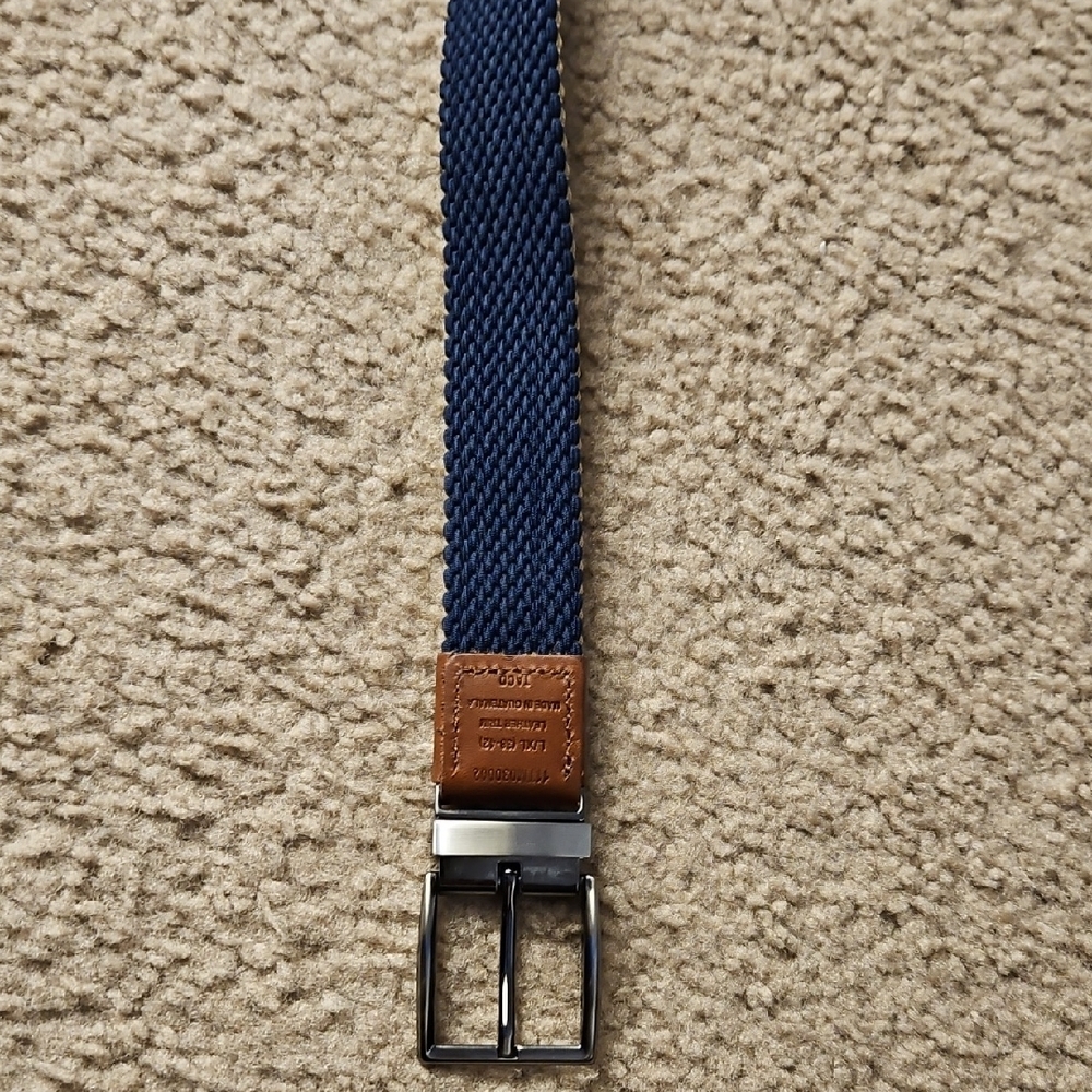 Men's Navy Woven Belt